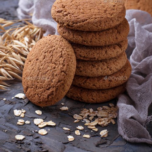 Oatmeal gluten-free cookies. Selective focus